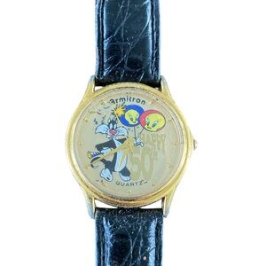Armitron Vintage 90s Looney Tunes Sylvester Tweety Happy 50th Wristwatch 3ATM